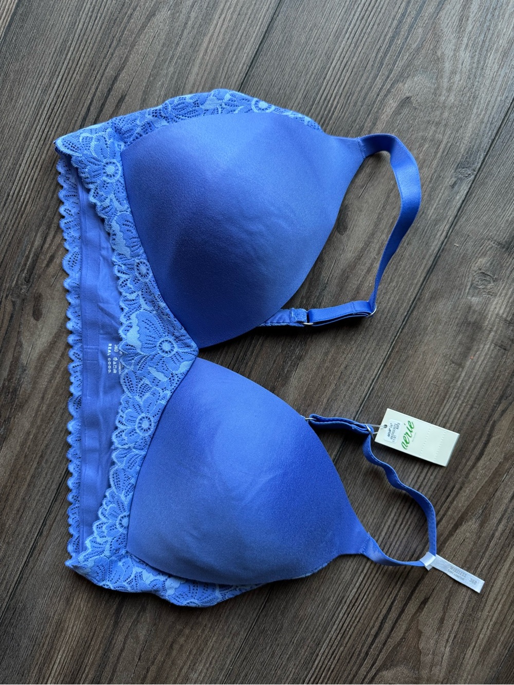 American Eagle Outfitters Periwinkle Lace-Trim T-Shirt Bra